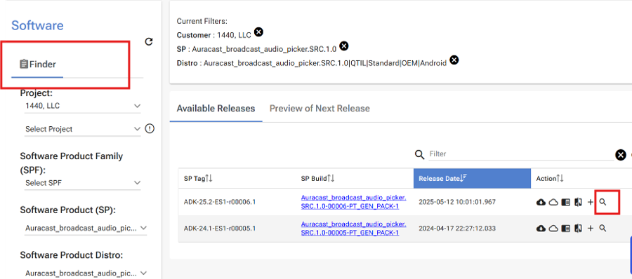 Software Finder Interface