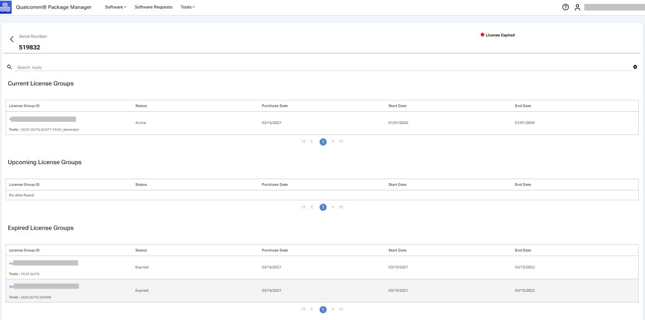 Serial Number Details Page