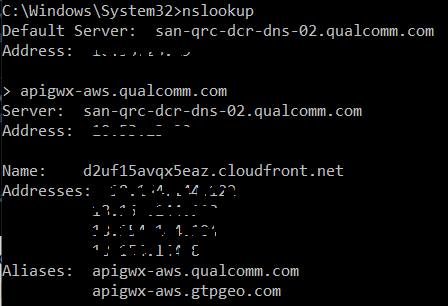nslookupWindows